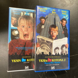 Yksin kotona 1-2 2xVHS (VG+/M-) -komedia-